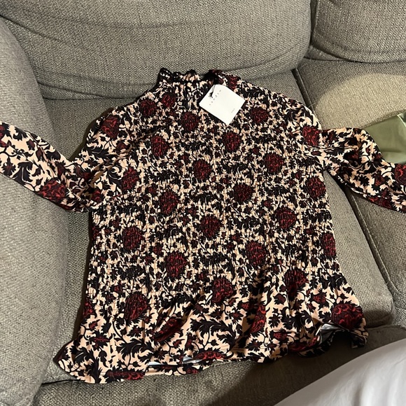 Sandro pink/red Constantine top size 2 - Picture 3 of 3